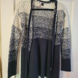 Blue and White Cardigan